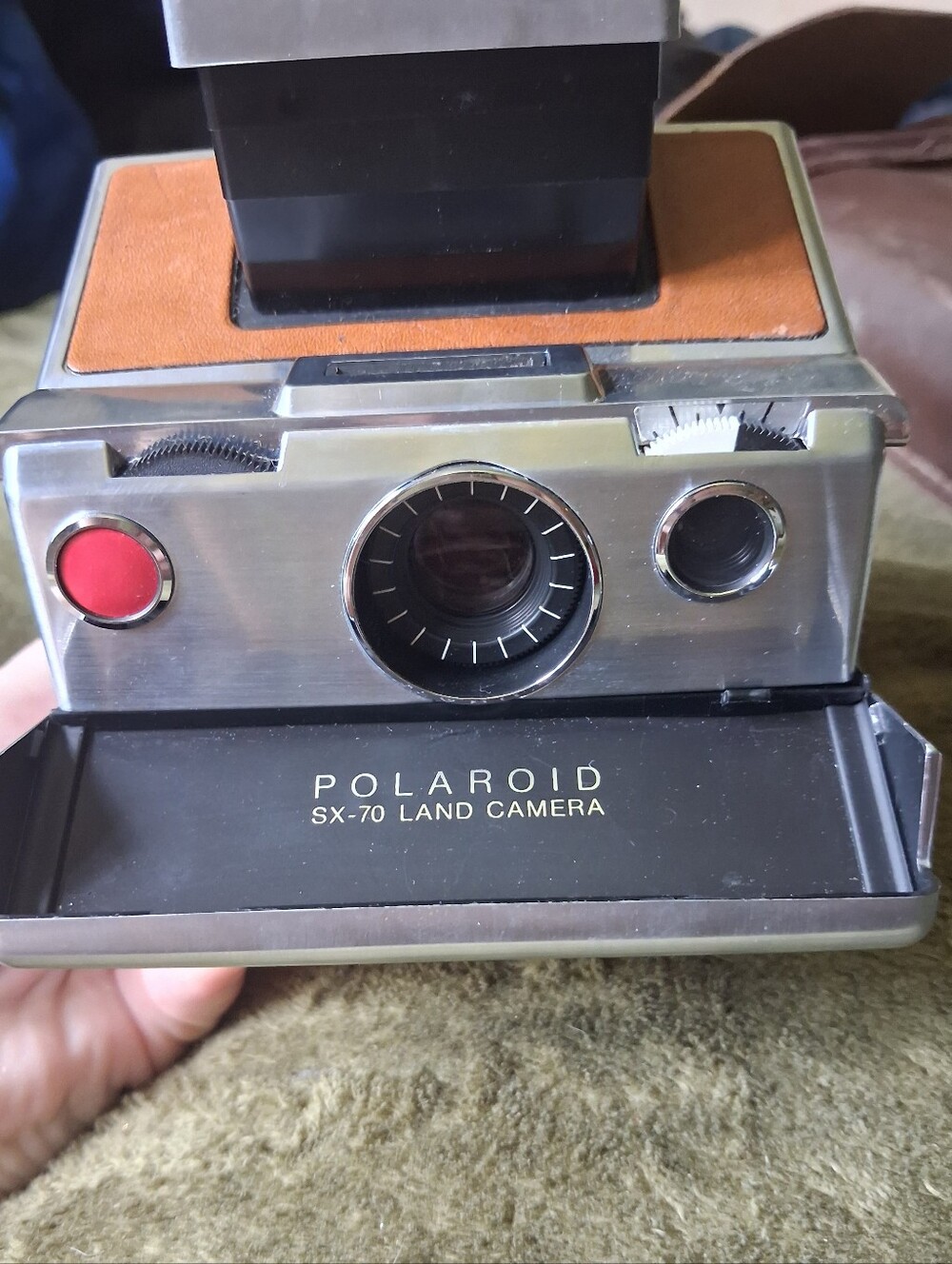Polaroid SX-70 Land Camera - Brown/Silver Instant Film Camera